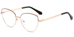 Cat Eye Prescription Eyeglasses Costa Red Gold - Women Spring Hinge Glasses